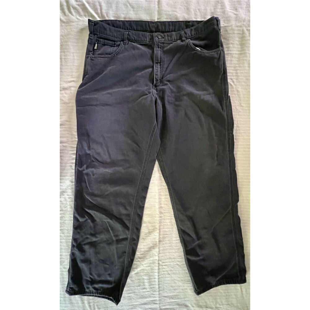 Carhartt Men's Flame Resistant Pants FRB159 DNY Navy Canvas Original Fit 40 x 32